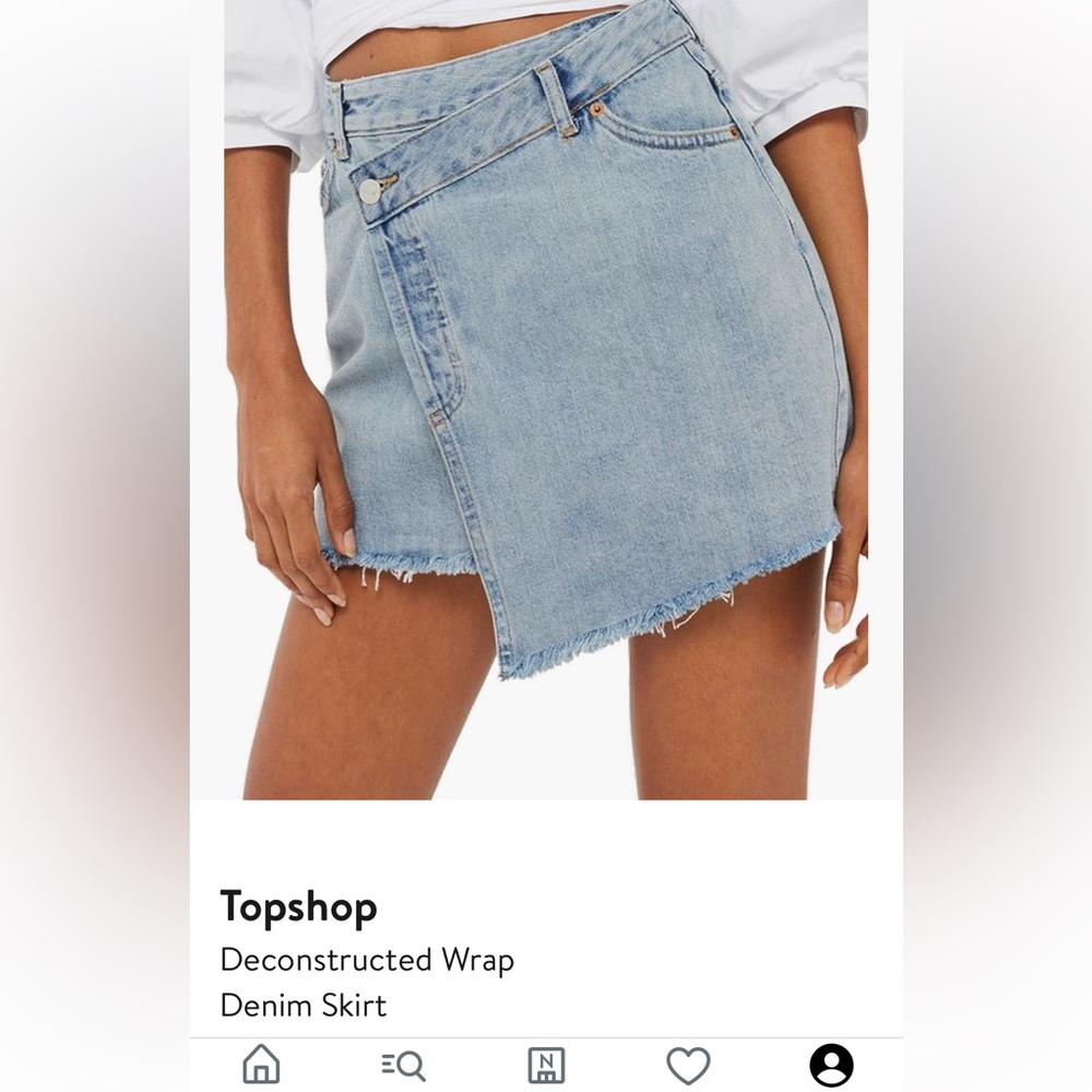 Topshop Asymmetric Light Blue Denim Mini Skirt size 6 (fits like a 4)